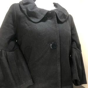 Coffeeshop NWT Size M black crop jacket ruffle collar
